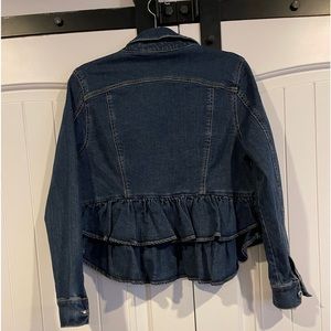 DuJour Peplum Back Denim Jacket